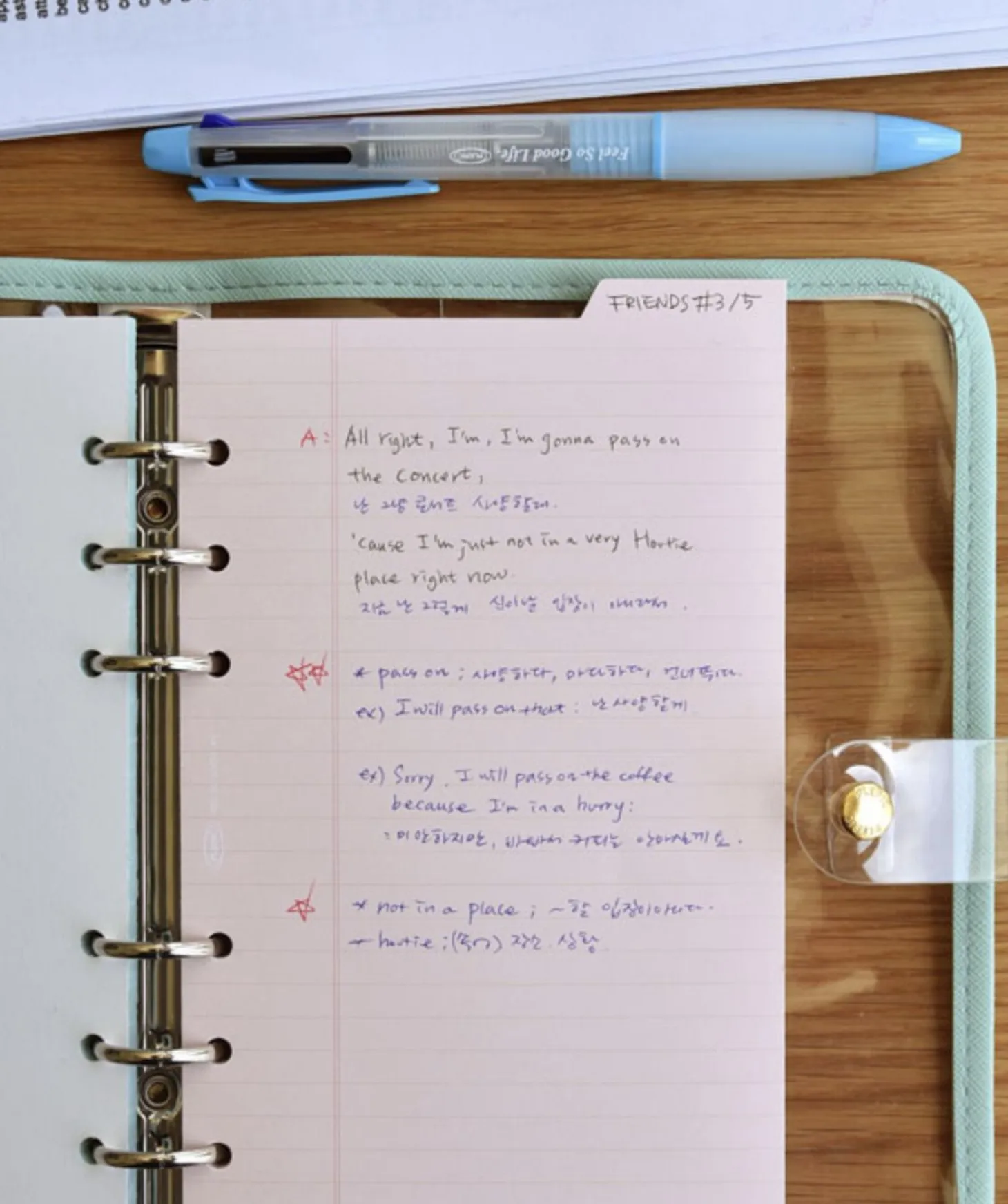 Double-sided Classy 6 Ring A6 Index Planner Refill v1