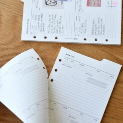 Double-sided Classy 6 Ring A6 Index Planner Refill v1