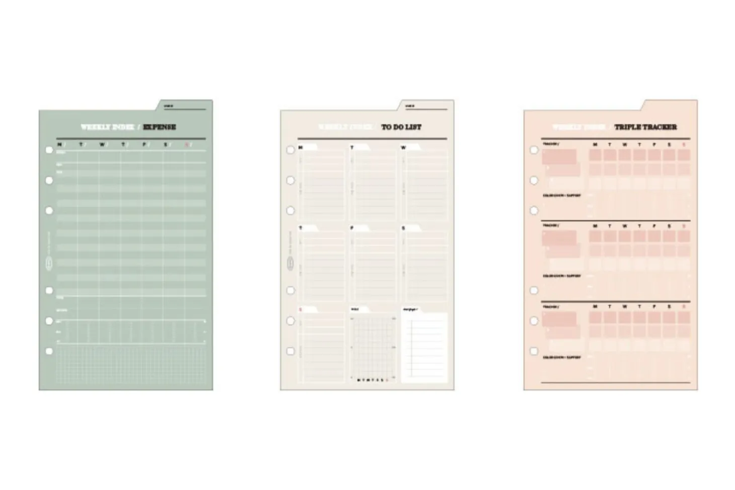 Double-sided Classy 6 Ring A6 Index Planner Refill v1