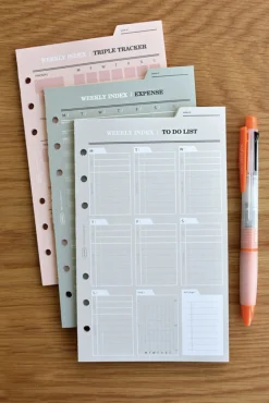 Double-sided Classy 6 Ring A6 Index Planner Refill v1