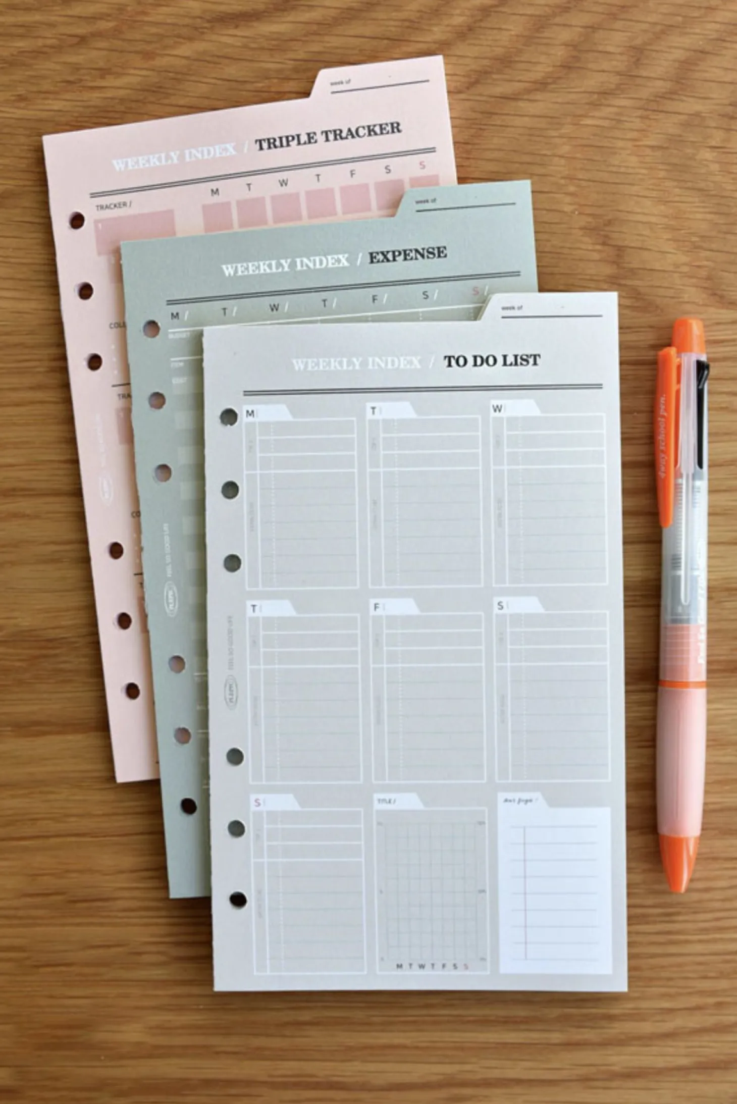 Double-sided Classy 6 Ring A6 Index Planner Refill v1