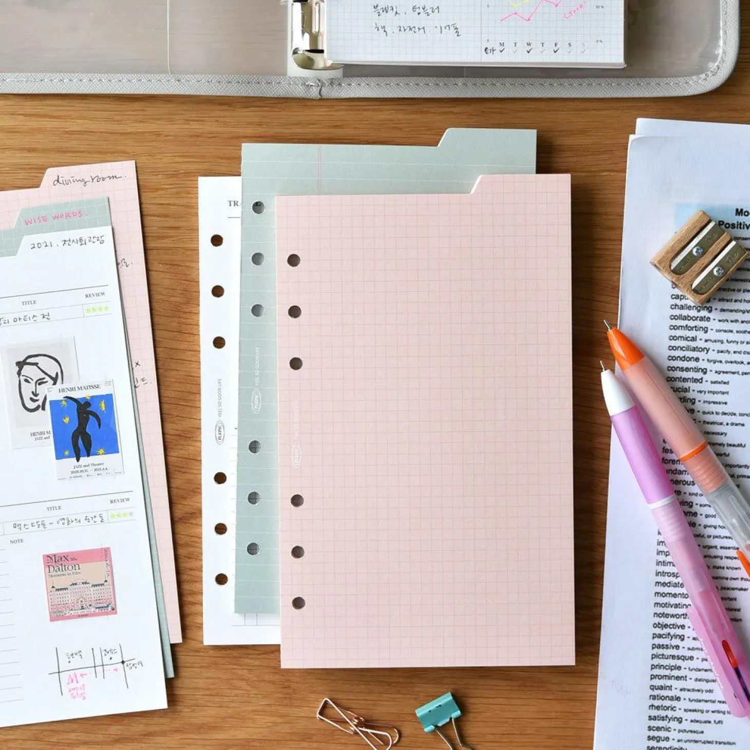 Double-sided Classy 6 Ring A6 Index Planner Refill v1