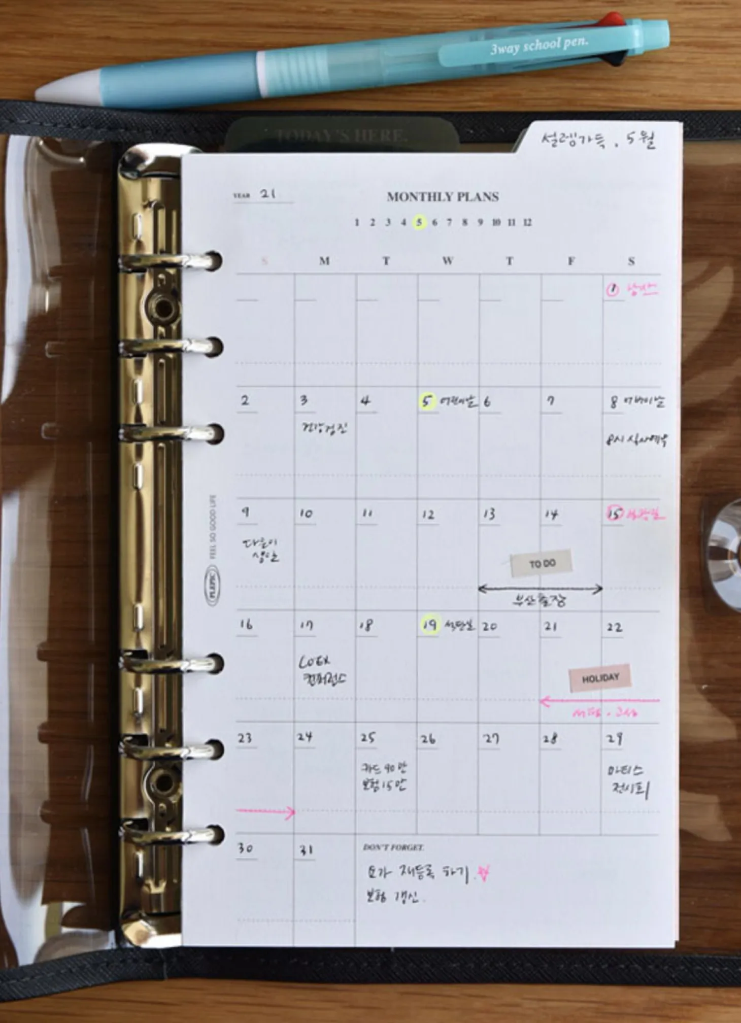 Double-sided Classy 6 Ring A6 Index Planner Refill v1