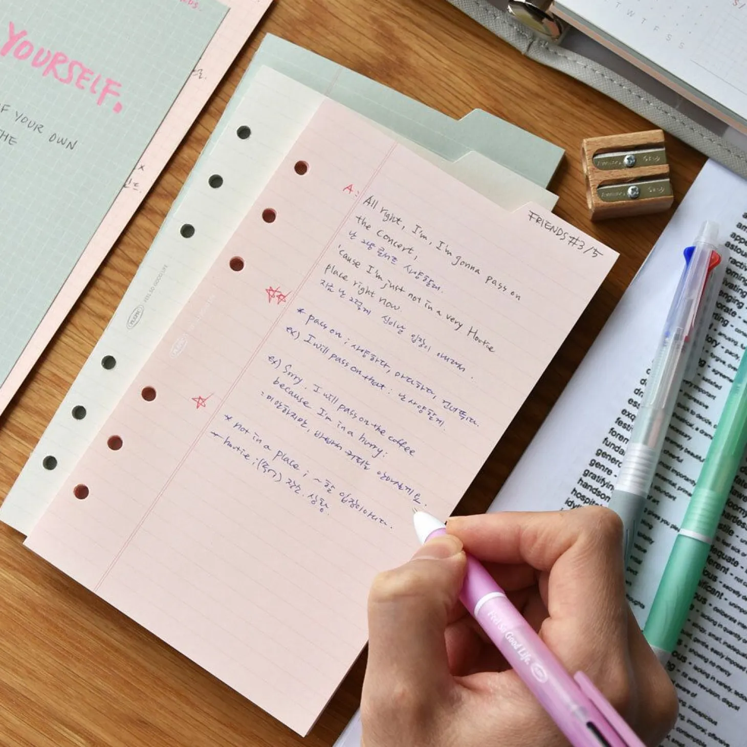 Double-sided Classy 6 Ring A6 Index Planner Refill v1