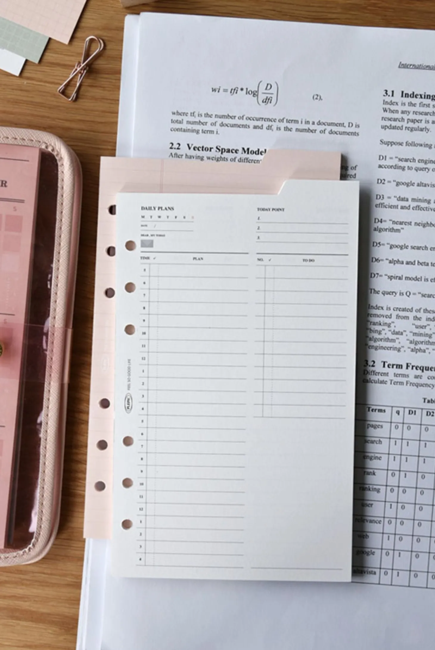 Double-sided Classy 6 Ring A6 Index Planner Refill v1