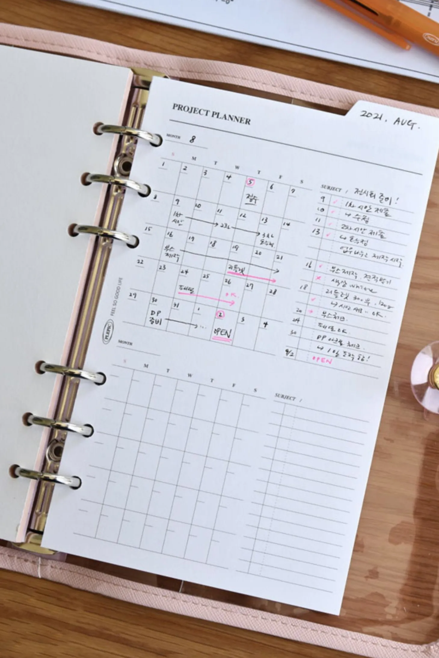 Double-sided Classy 6 Ring A6 Index Planner Refill v1