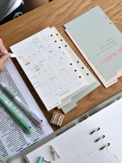 Double-sided Classy 6 Ring A6 Index Planner Refill v1