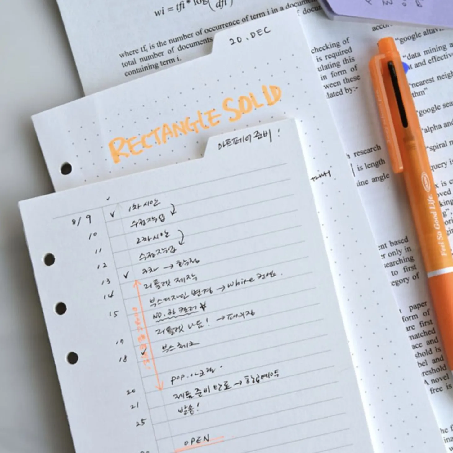 Double-sided Classy 6 Ring A6 Index Planner Refill v2