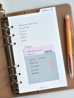 Double-sided Classy 6 Ring A6 Index Planner Refill v2