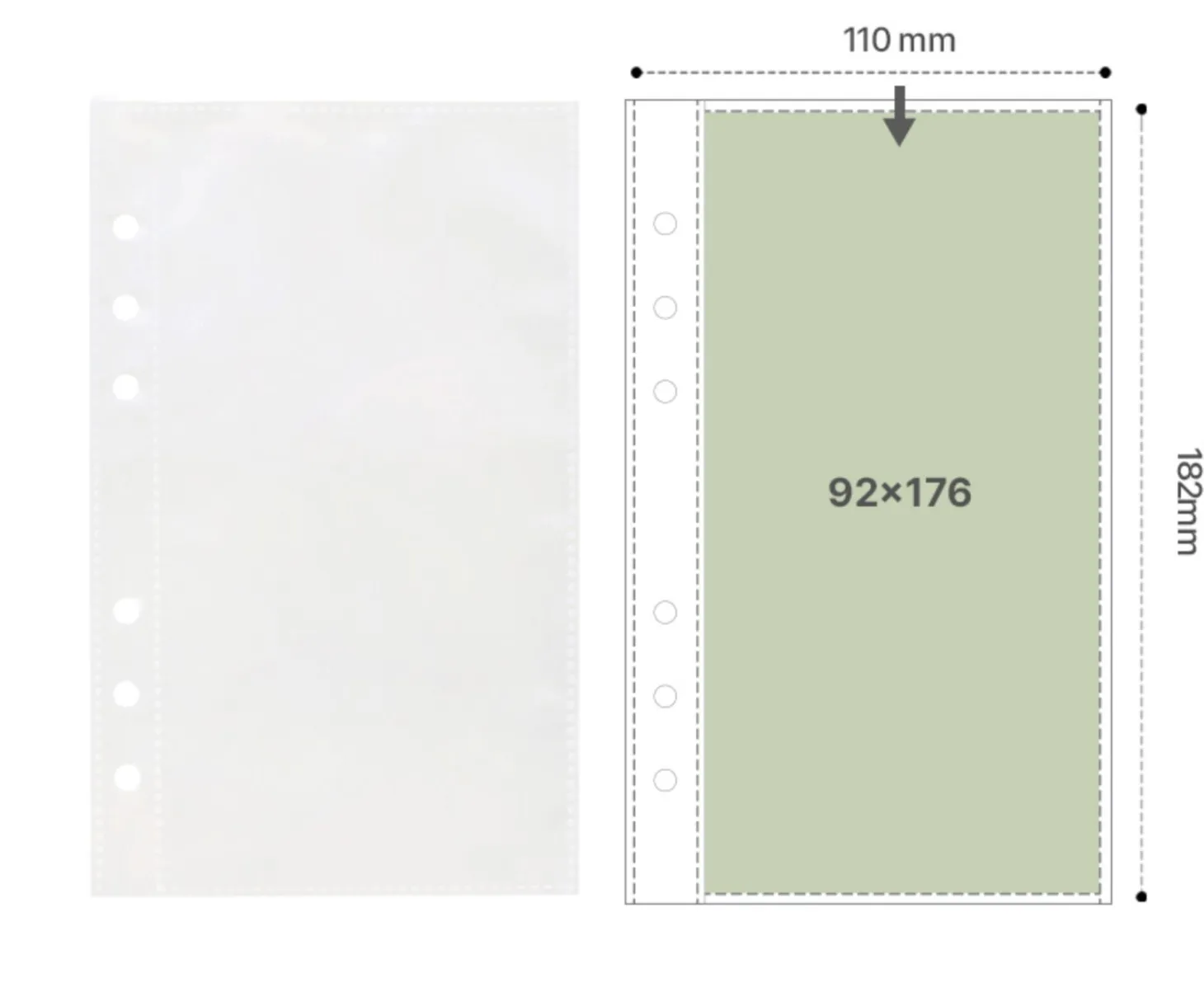 Double-sided 6 Ring A6 Pocket Refill