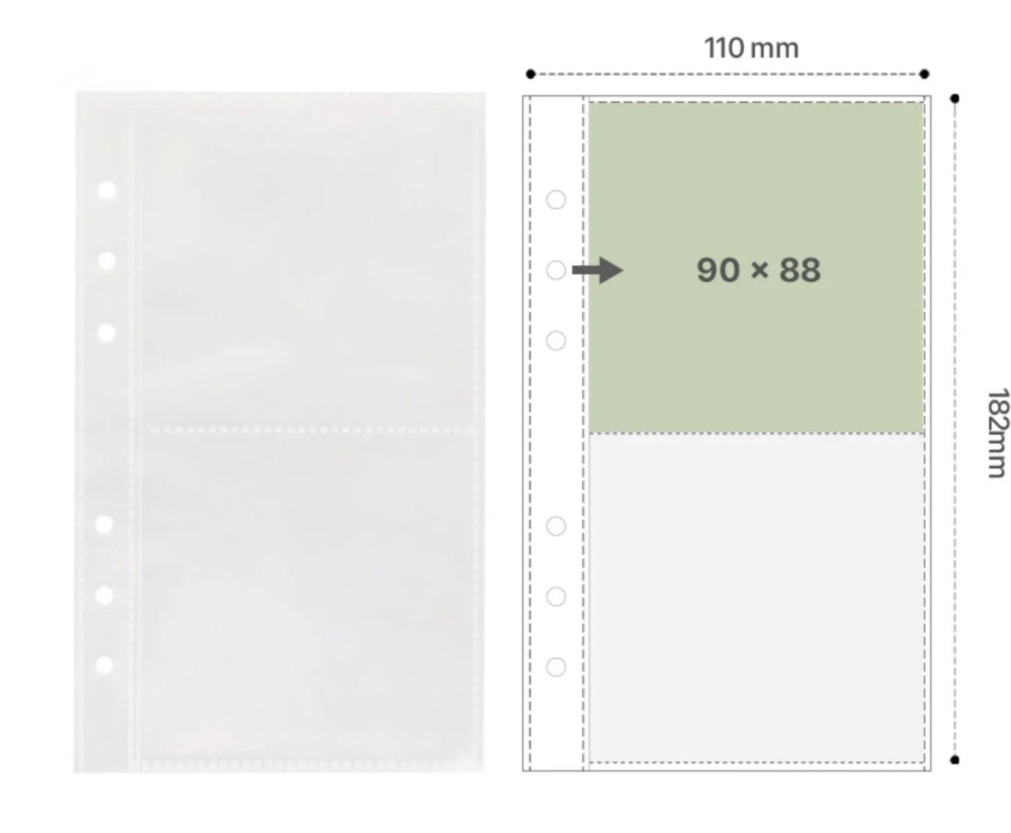 Double-sided 6 Ring A6 Pocket Refill
