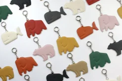 Elephant Vegan Leather Key Ring