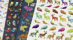 Elk & Bird Hologram Epoxy Sticker