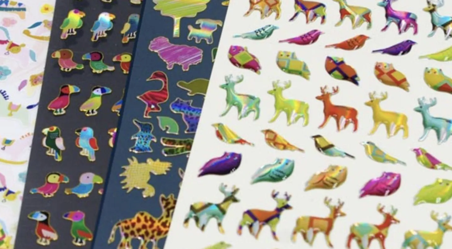Elk & Bird Hologram Epoxy Sticker
