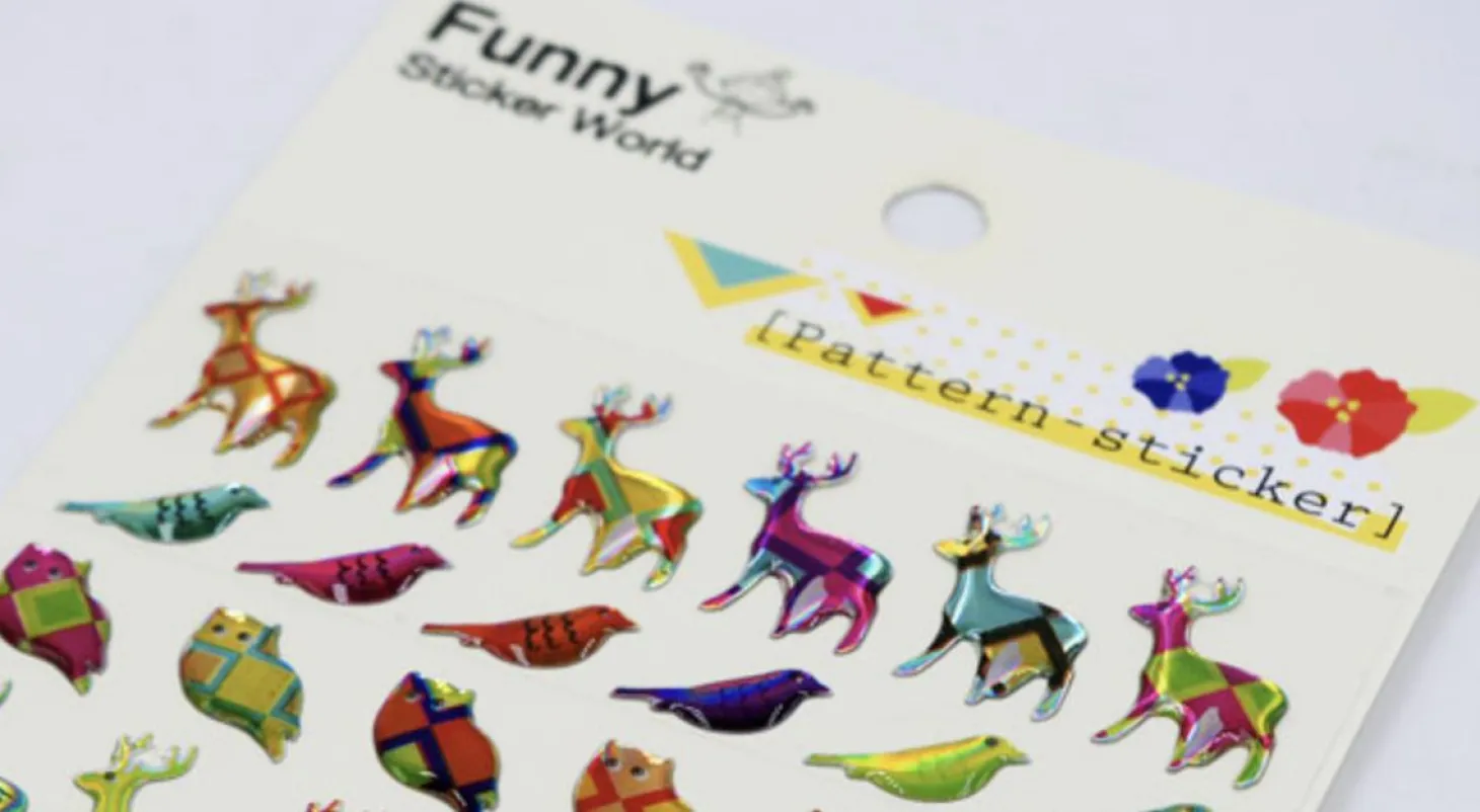 Elk & Bird Hologram Epoxy Sticker