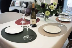 Ellipse Edge Leather Dining Placemat