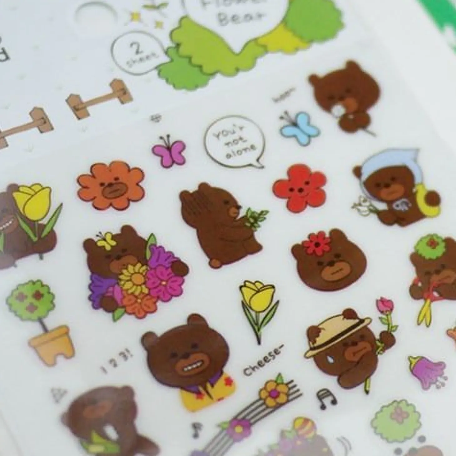 Flower Bear Deco Sticker
