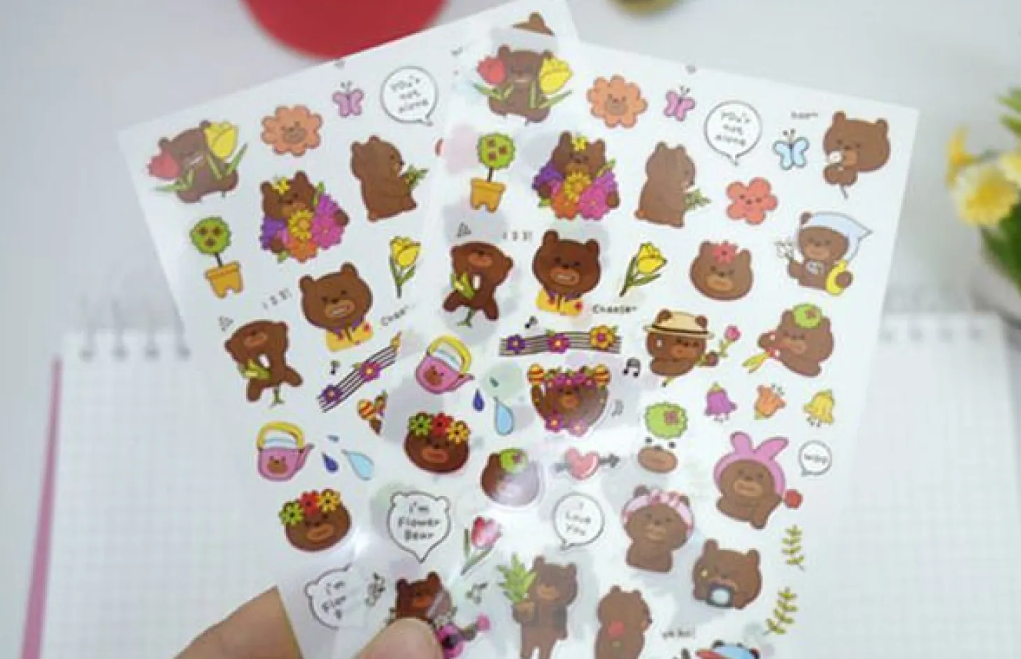Flower Bear Deco Sticker