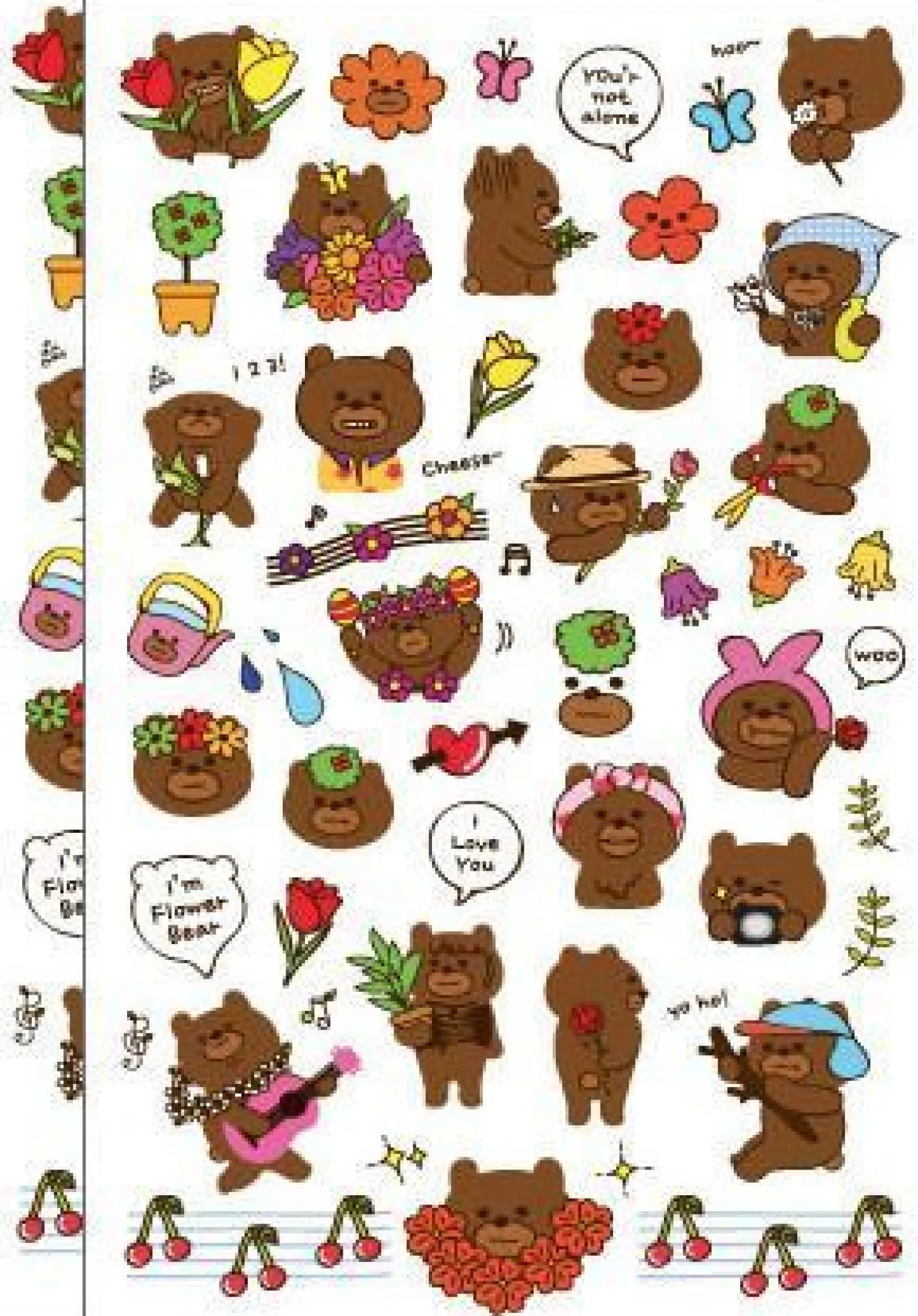 Flower Bear Deco Sticker