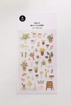 Flower Cafe Deco Sticker