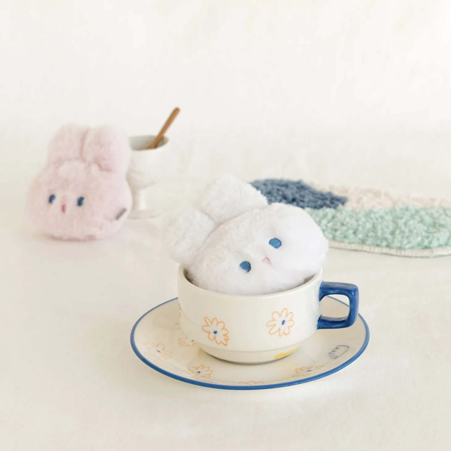Fluffy Bunny Key Ring