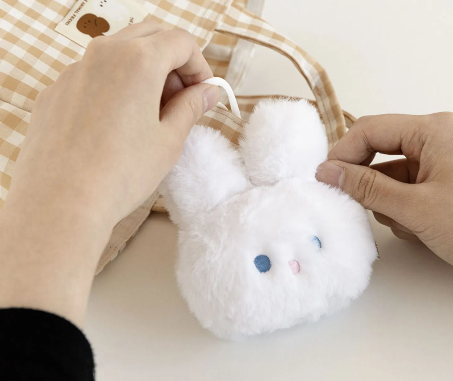 Fluffy Bunny Key Ring