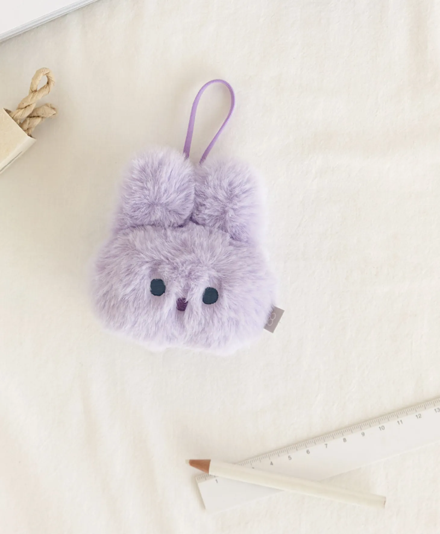 Fluffy Bunny Key Ring