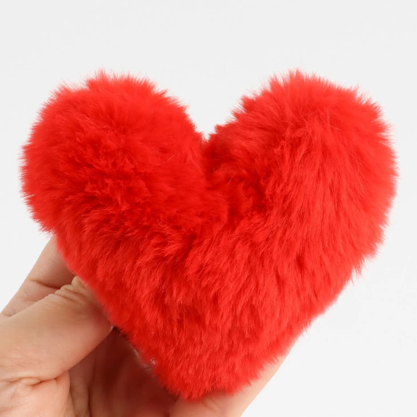 Fluffy Heart Key Ring