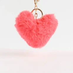 Fluffy Heart Key Ring