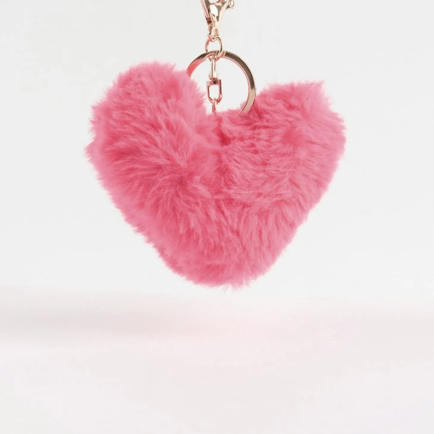 Fluffy Heart Key Ring