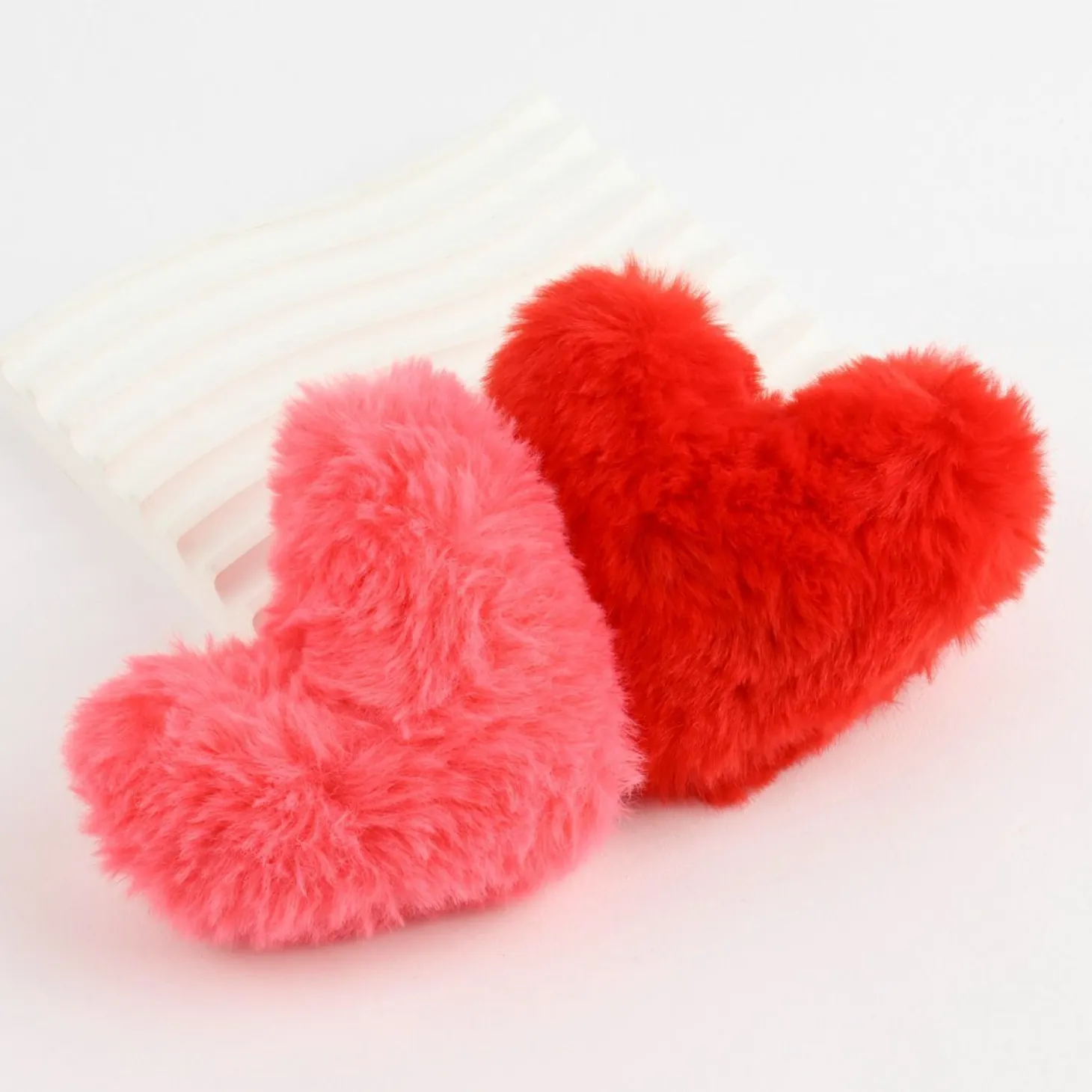 Fluffy Heart Key Ring