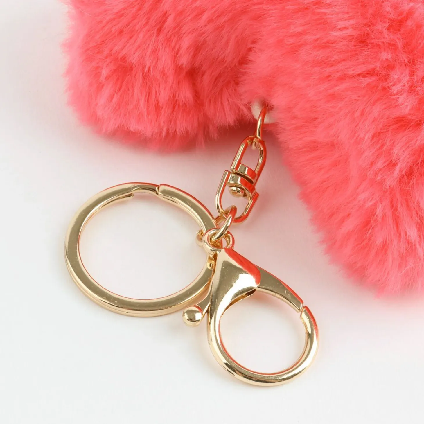 Fluffy Heart Key Ring