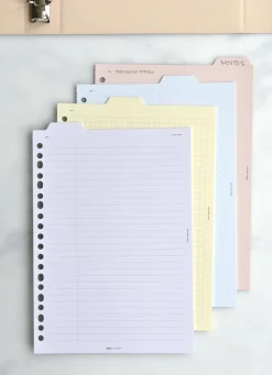 Folder Index 6 Ring & 20 Ring A5 Note Refill Set