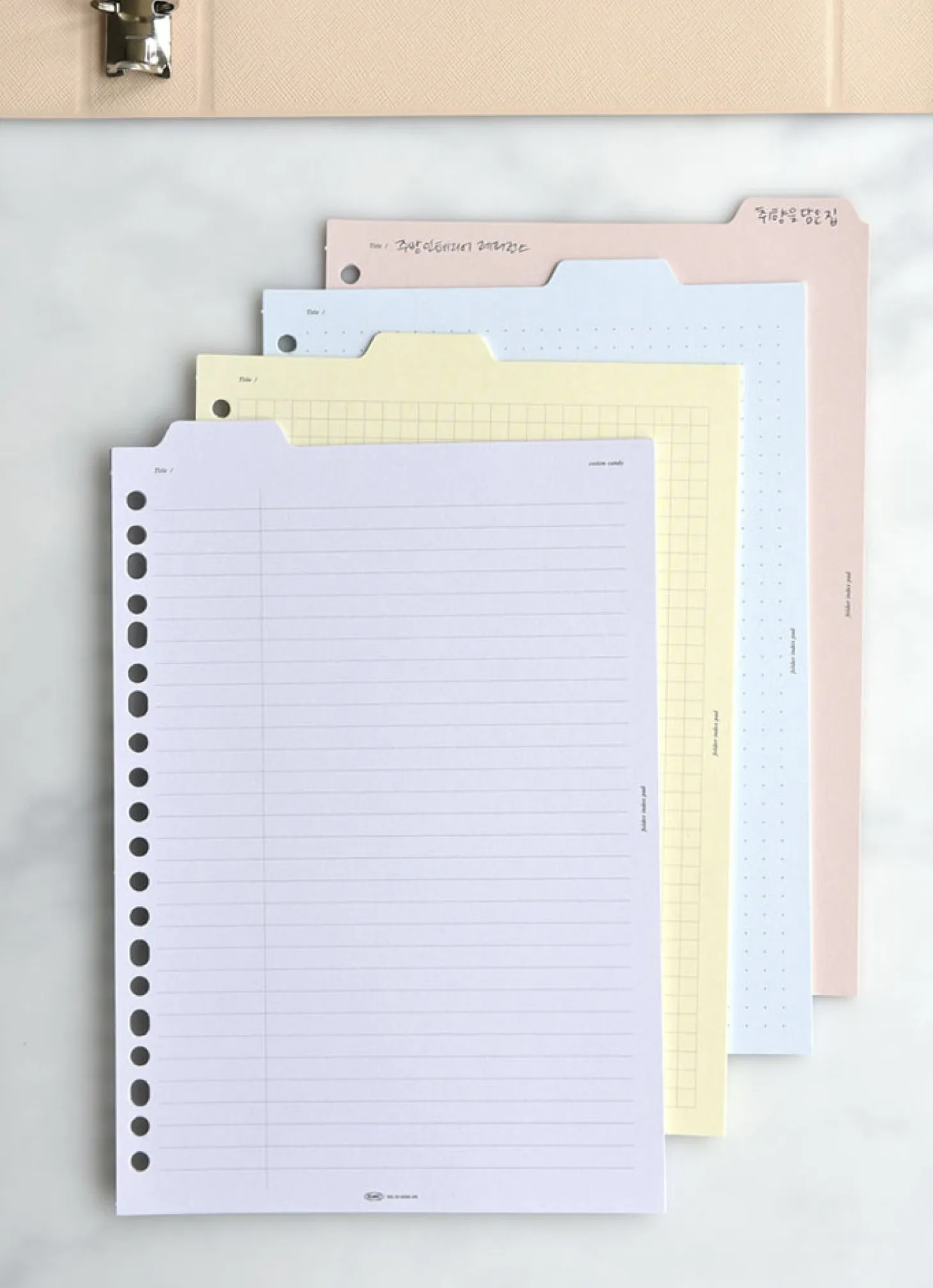 Folder Index 6 Ring & 20 Ring A5 Note Refill Set