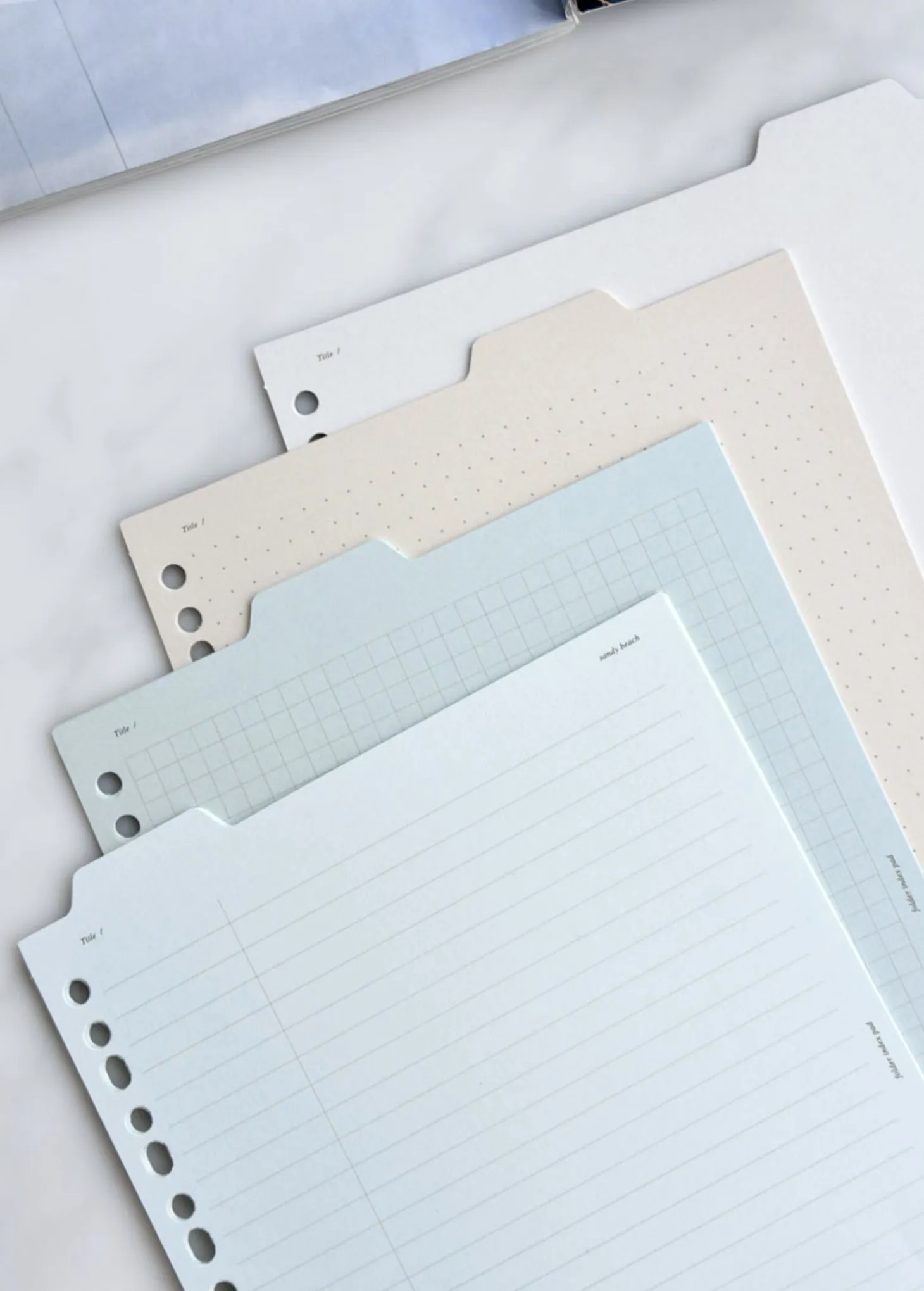 Folder Index 6 Ring & 20 Ring A5 Note Refill Set