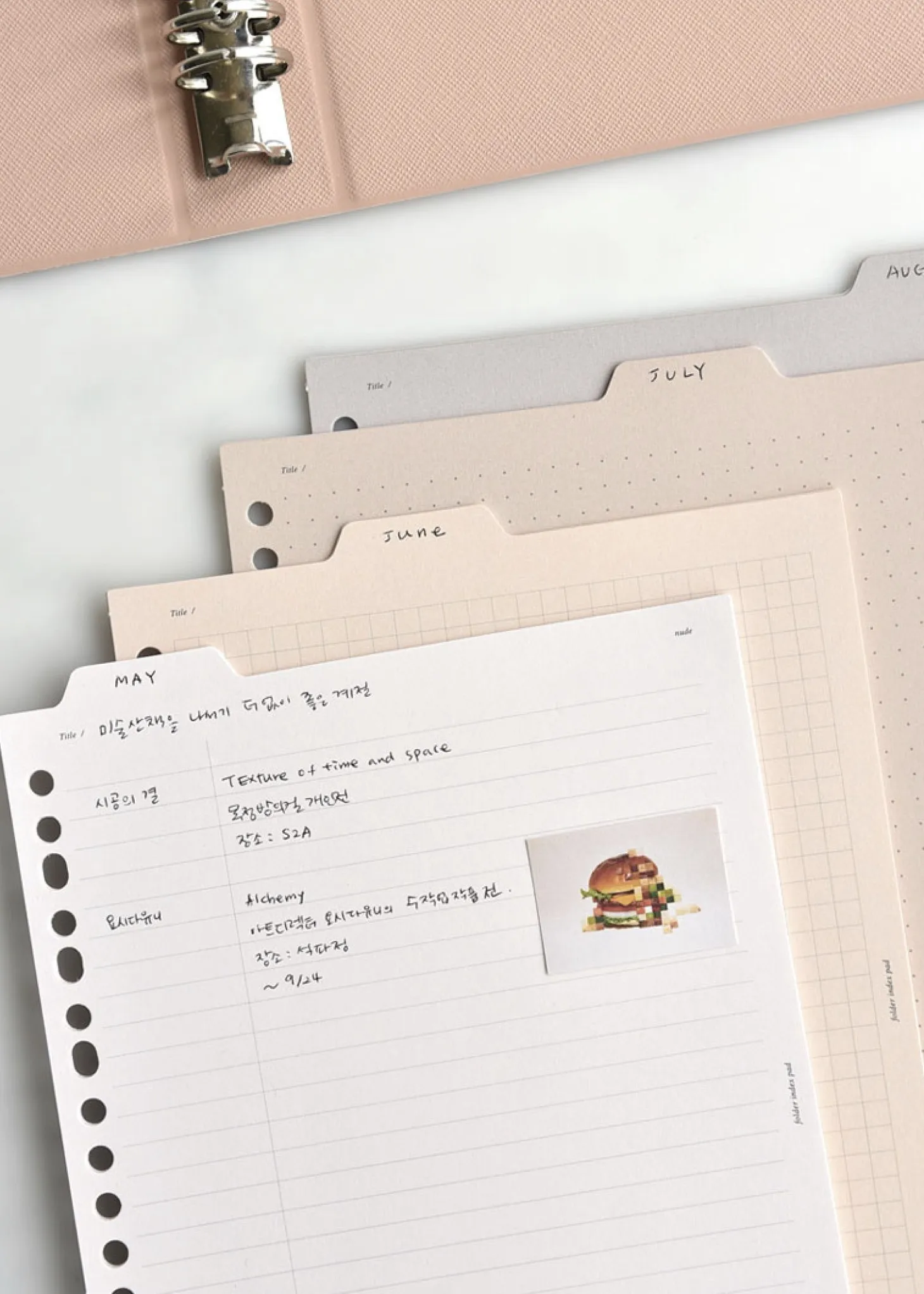 Folder Index 6 Ring & 20 Ring A5 Note Refill Set