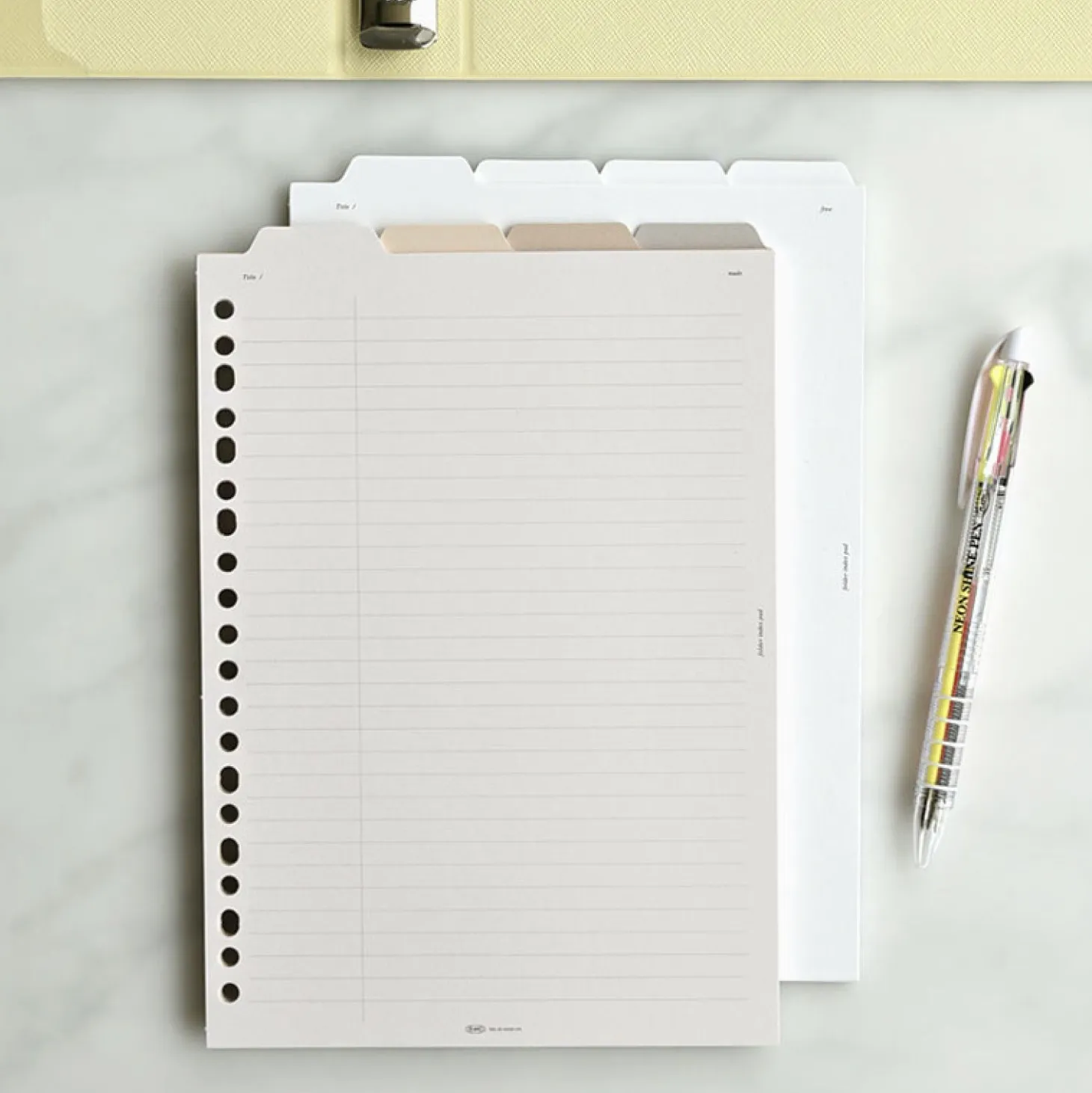 Folder Index 6 Ring & 20 Ring A5 Note Refill Set