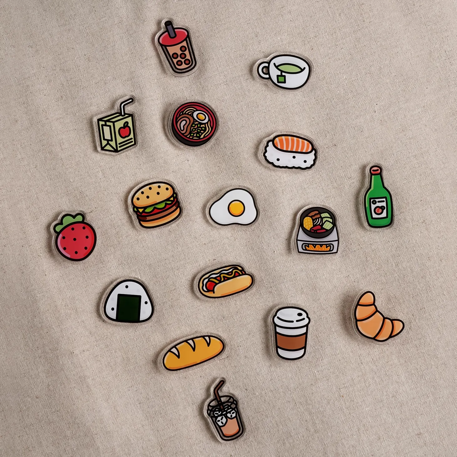 Food Acrylic Pin Badge