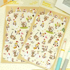 Girl & Cat Deco Sticker