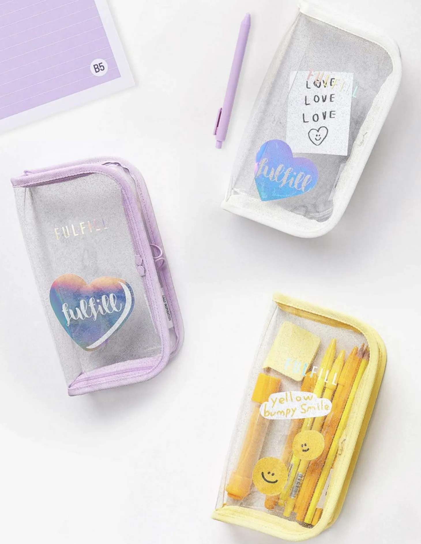 Glitter Fulfill Zipper Pen Pouch