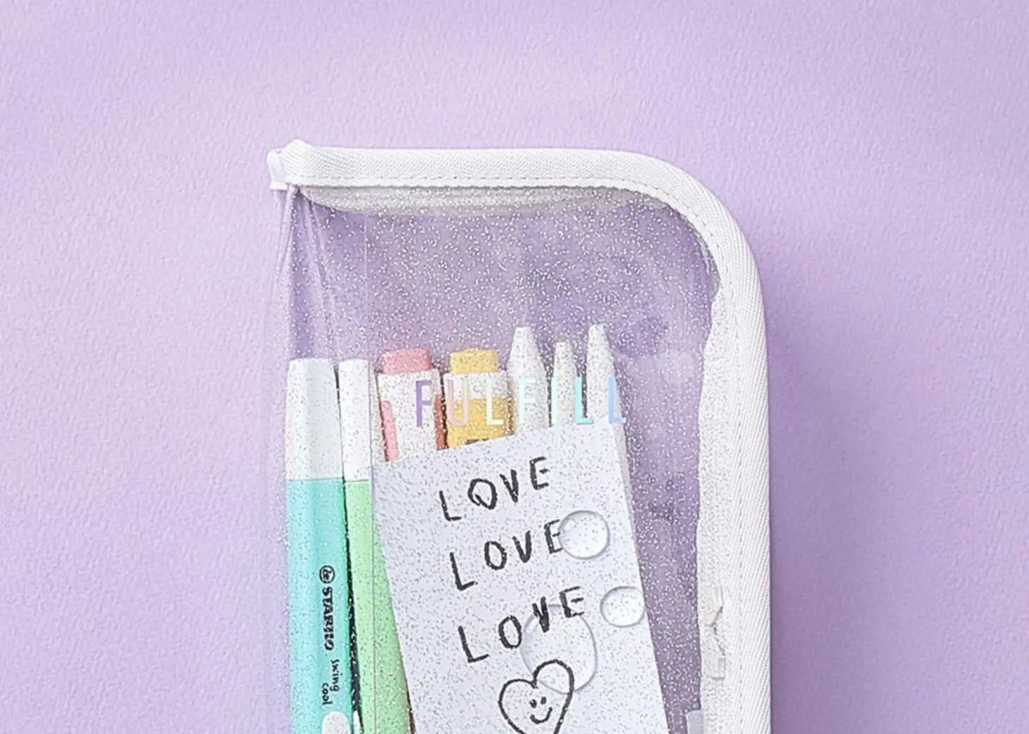 Glitter Fulfill Zipper Pen Pouch