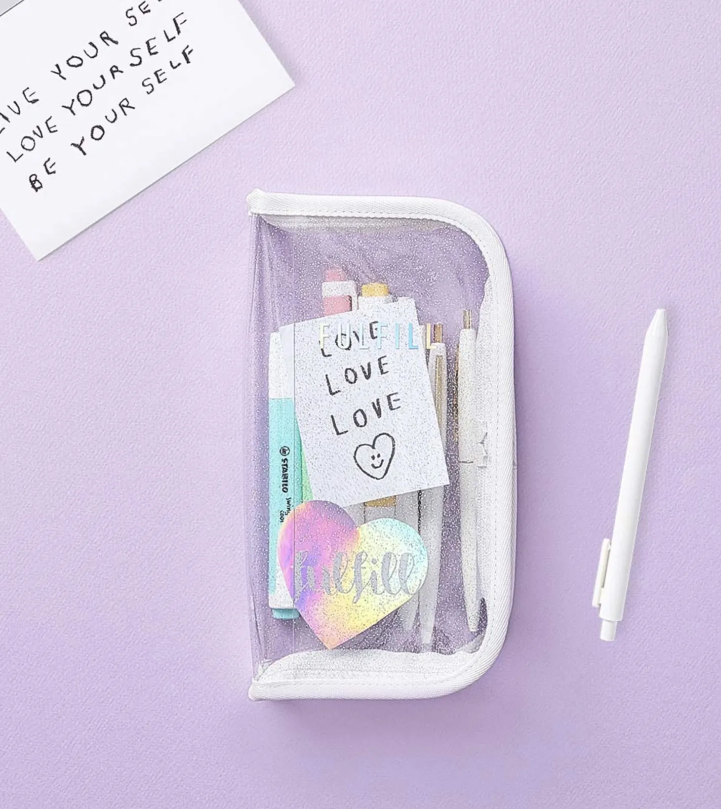 Glitter Fulfill Zipper Pen Pouch