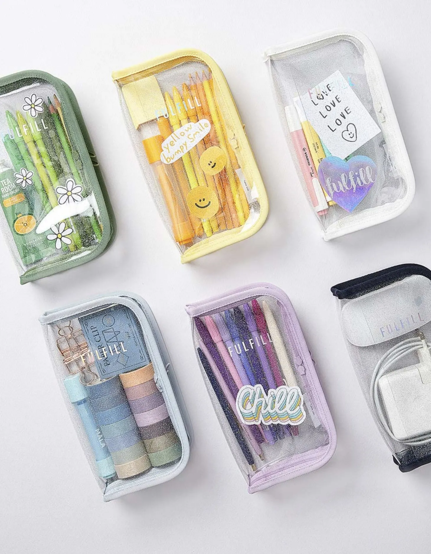 Glitter Fulfill Zipper Pen Pouch