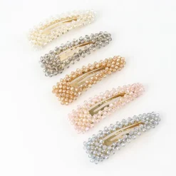 Gold Beads Hair Snap Clip