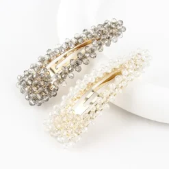 Gold Beads Hair Snap Clip