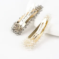 Gold Beads Hair Snap Clip