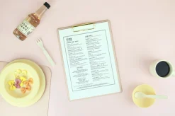 Gold Metal Vegan Leather Clipboard