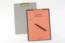 Gold Metal Vegan Leather Clipboard