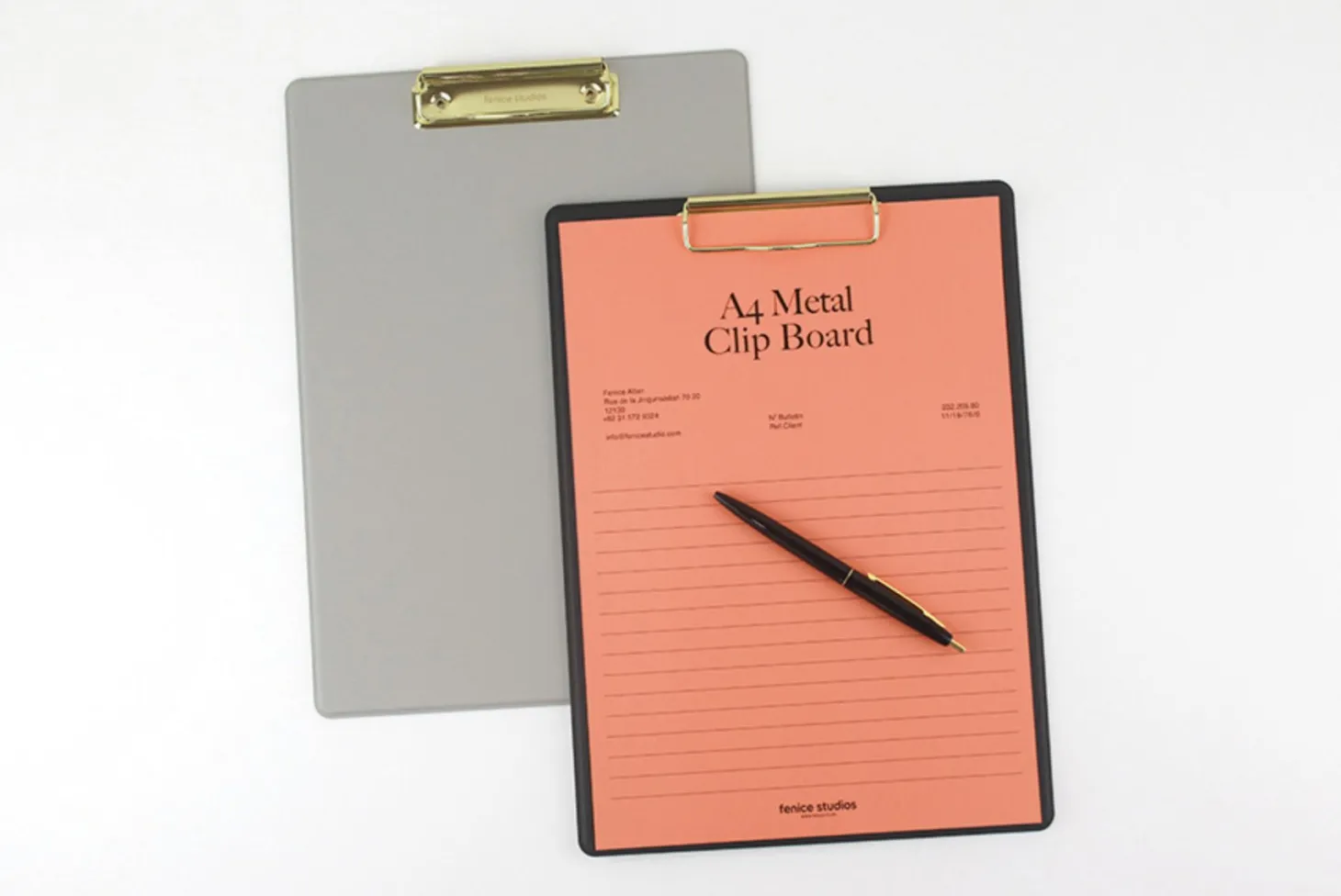 Gold Metal Vegan Leather Clipboard