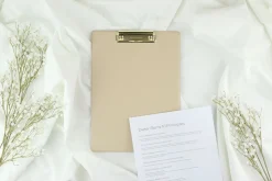 Gold Metal Vegan Leather Clipboard